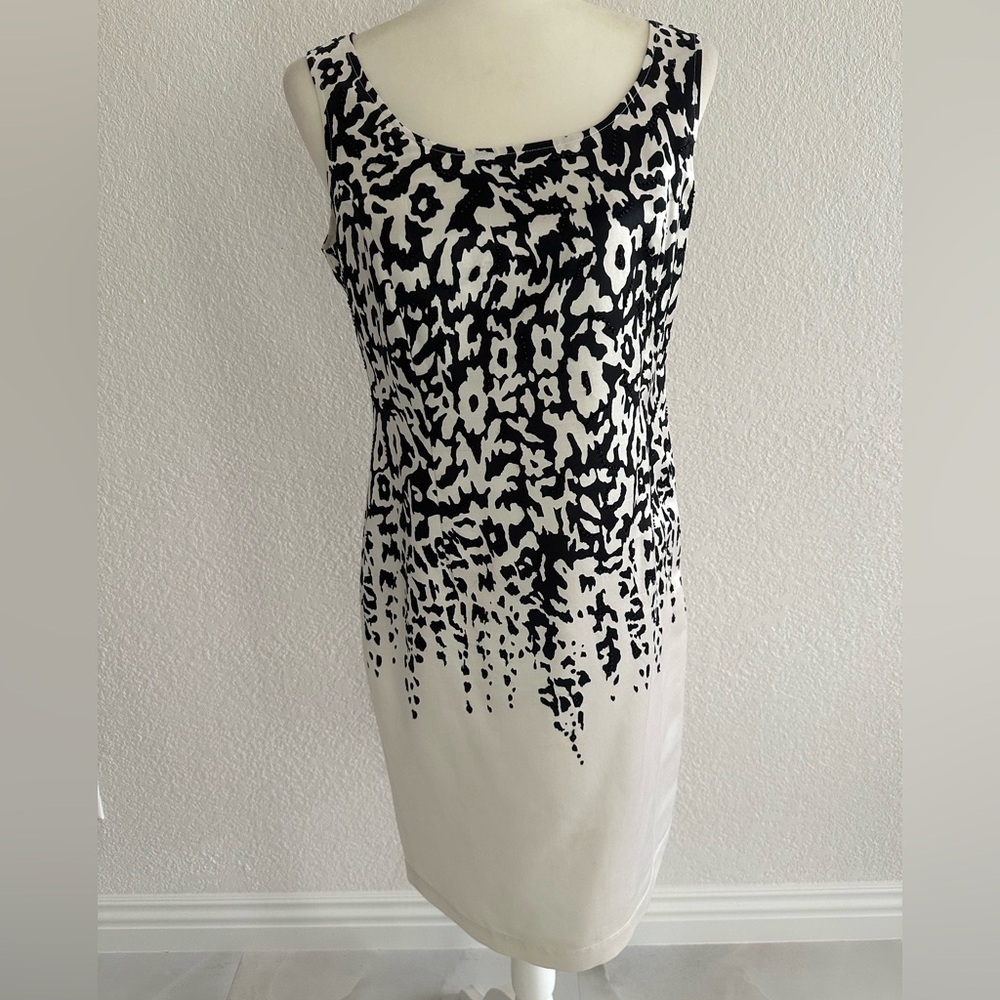 Jones New York Printed Ombré Style Sleeveless Sheaths Dress